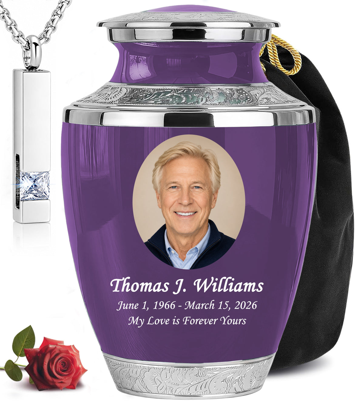Purple Funeral & Cremation Custom Urns for Human Ashes Adult Man
