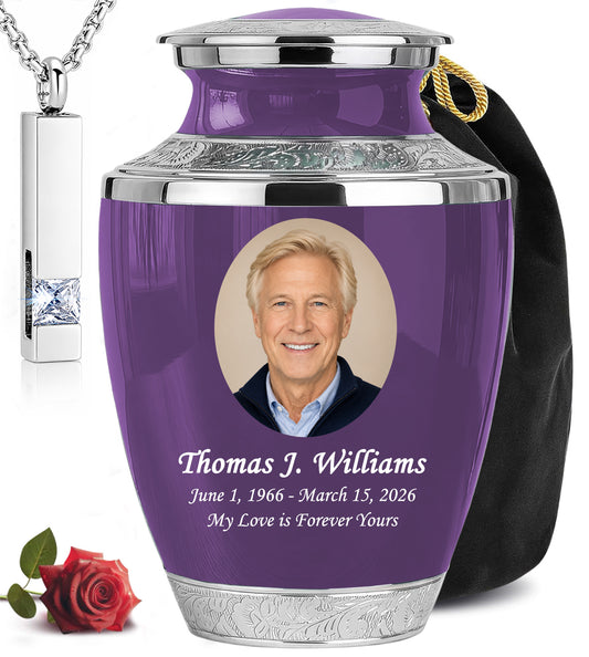 Purple Funeral & Cremation Custom Urns for Human Ashes Adult Man