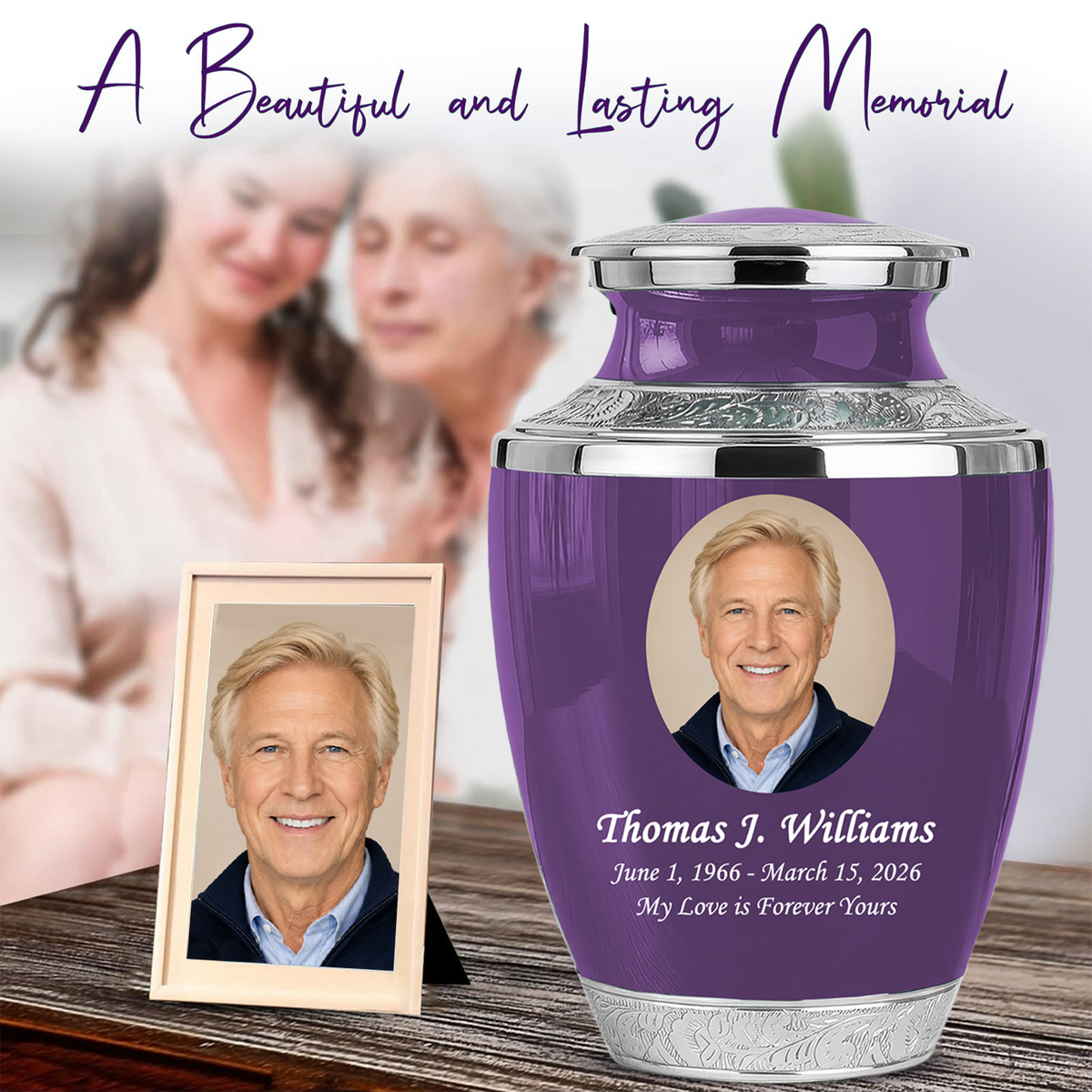 Purple Funeral & Cremation Custom Urns for Human Ashes Adult Man