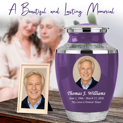 Purple Funeral & Cremation Custom Urns for Human Ashes Adult Man
