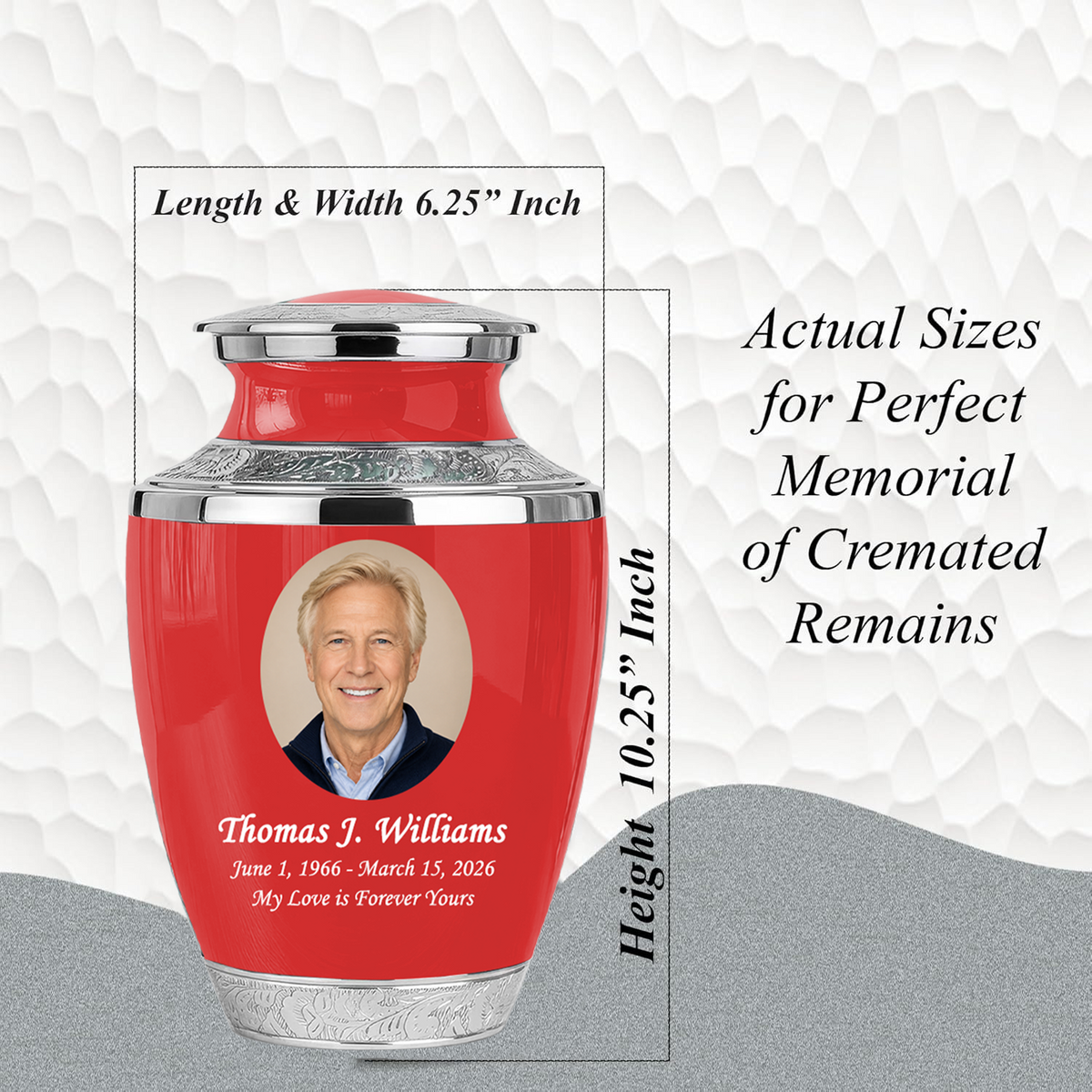 Red Funeral & Cremation Custom Urns for Human Ashes Adult Man