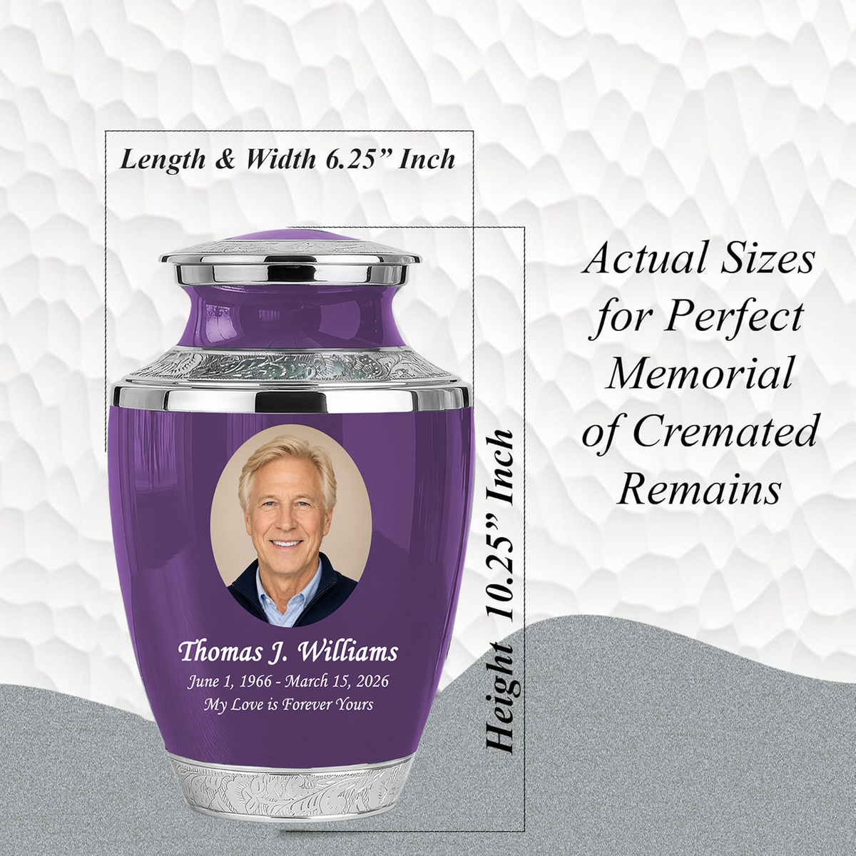 Purple Funeral & Cremation Custom Urns for Human Ashes Adult Man